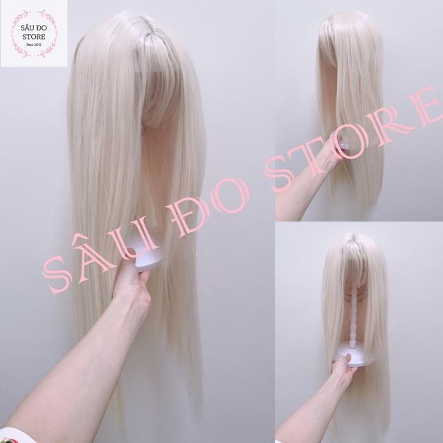 TÓC NGUYÊN ĐẦU THẲNG DÀI 60-65cm LƯỚI HOA CAO CẤP