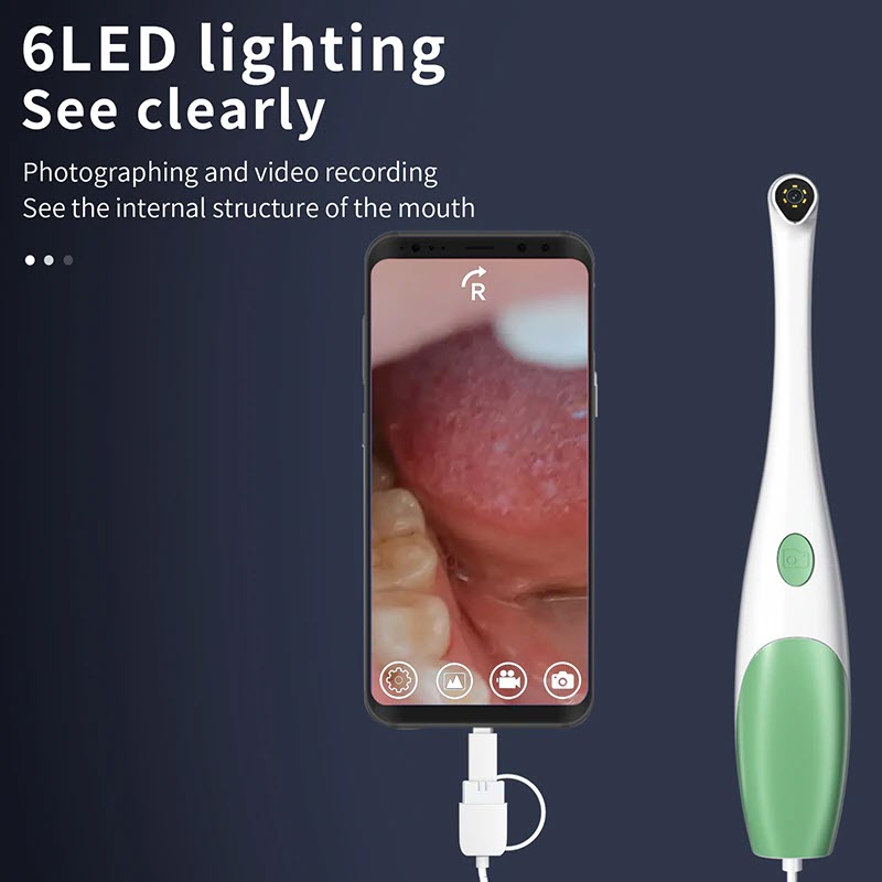 Camera Nội Soi Nha Khoa Kiểm Tra Răng Miệng 3 Trong 1 Độ Phân Giải 1080P Dùng Cho Android, PC. 10MM Oral Dental Camera 3IN1 Type-c Micro USB Dentist Inspection Endoscope HD 1080P 6 LED Real-time Video For Android Phone