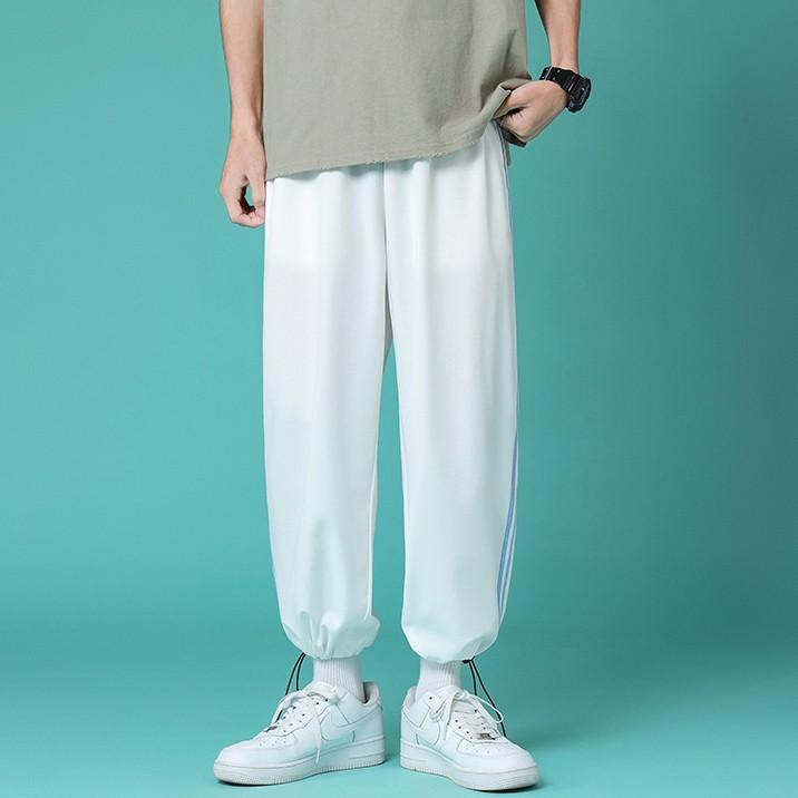 Quần Jogger Nam Nữ Unisex Quần Ống Rộng Vải Mềm Dây Rút Ở Gấu Quần - Phối 3 Sọc Điểm Nhấn- Chất Umi Da Cá