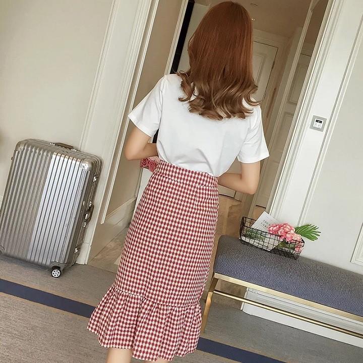 SK13-CHÂN VÁY SỌC CARO ĐUÔI CÁ S-6XL