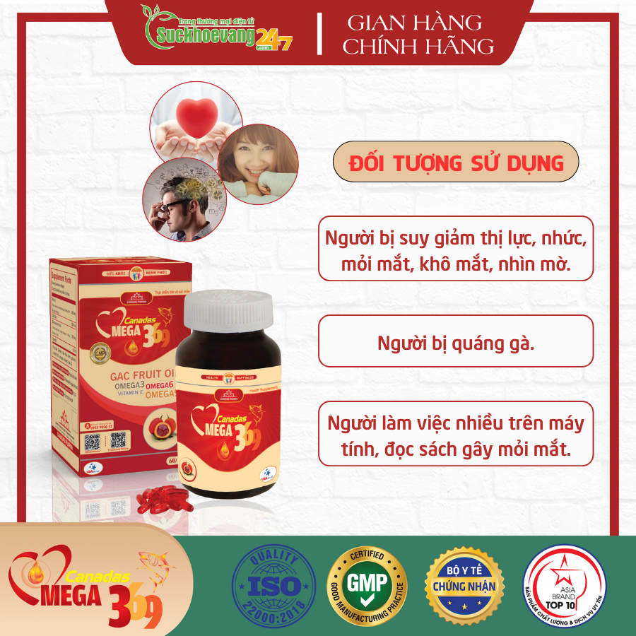 Viên uống Canadas Omega 3.6.9 bổ mắt, đẹp da, chống lão hóa, tốt cho tim mạch - Hộp 60 viên.