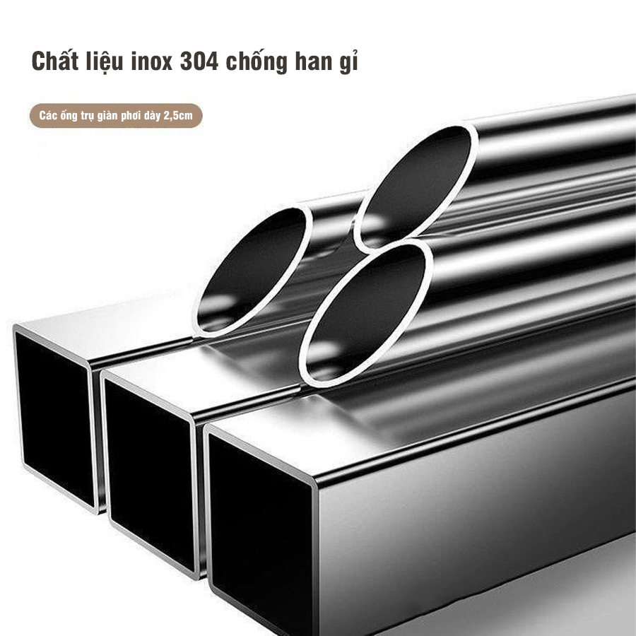 Giàn Phơi Ngoài Trời Đa Năng Chất Liệu Inox 304 Chịu Tải 300kg Phơi Chăn Mền Quần Áo