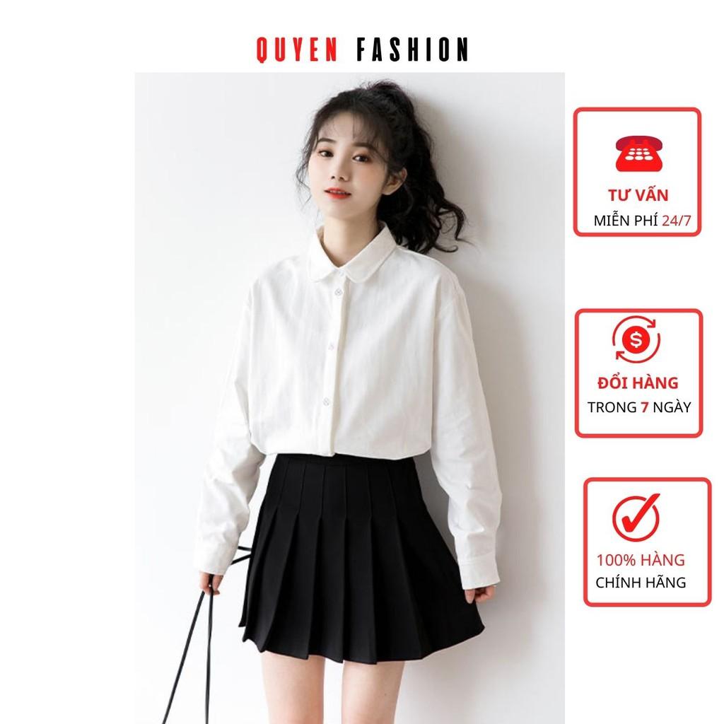 Sơ Mi Thêu Litter Duck Nẹp Giấu Khuy Xinh Xắn, Áo Công Sơ Quyên Fashion Trẻ Trung SMT002