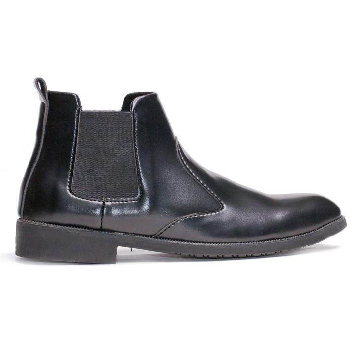 Giày Chelsea Boot Nam Cổ Chun Da Nhám Màu Đen Đế Khâu Rất Chắc Chắn - Giày Da Nam Cb520-Nhamchun(Gm)- Kèm Vòng Gỗ Mun