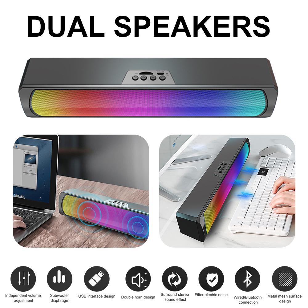 Loa siêu trầm không dây di động với loa tương thích bluetooth bluetooth cho máy tính xách tay máy tính để máy tính để bàn tại nhà hỗ trợ máy tính xách tay TF USB