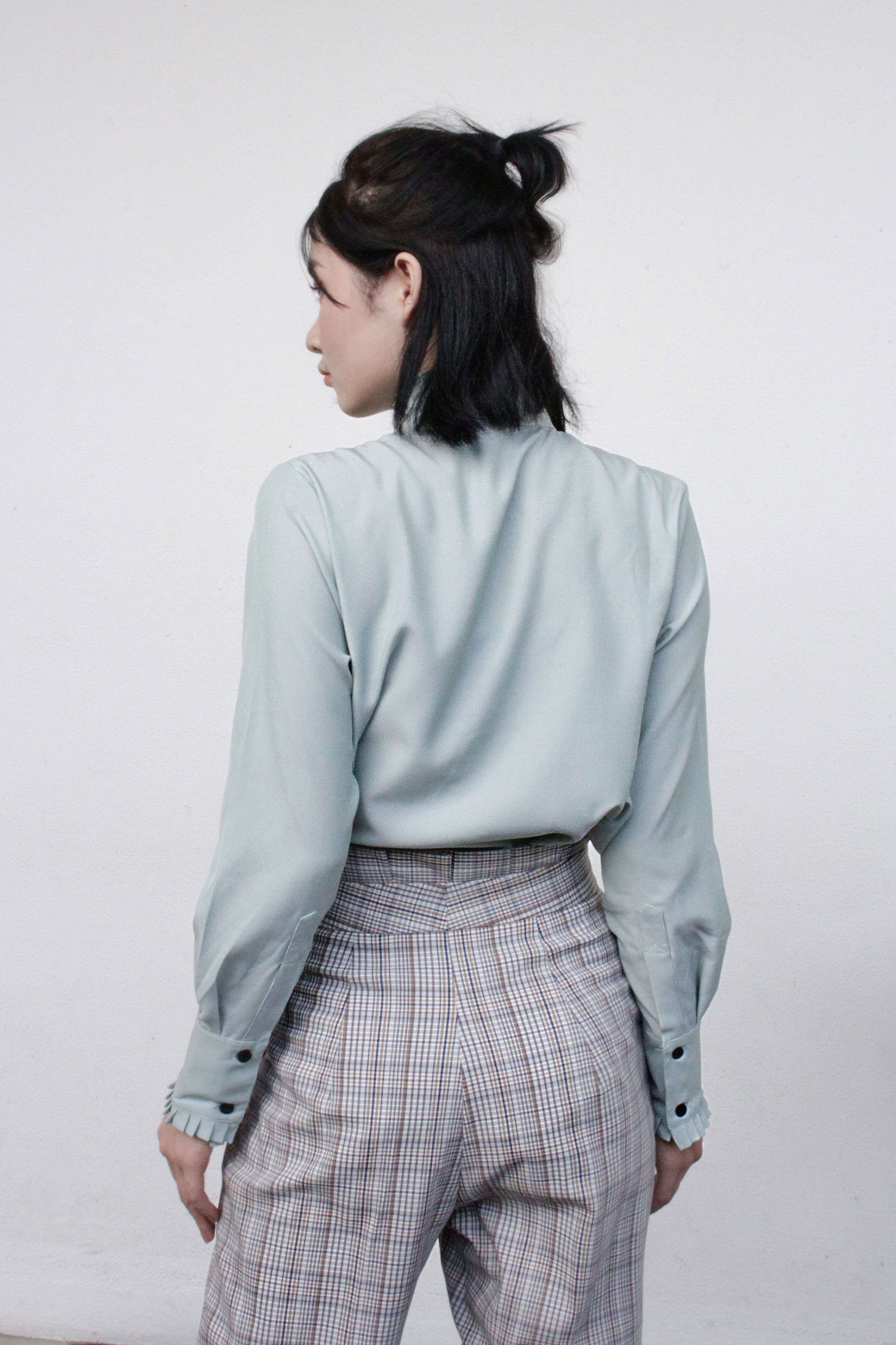 Quần baggy lưng bèo caro