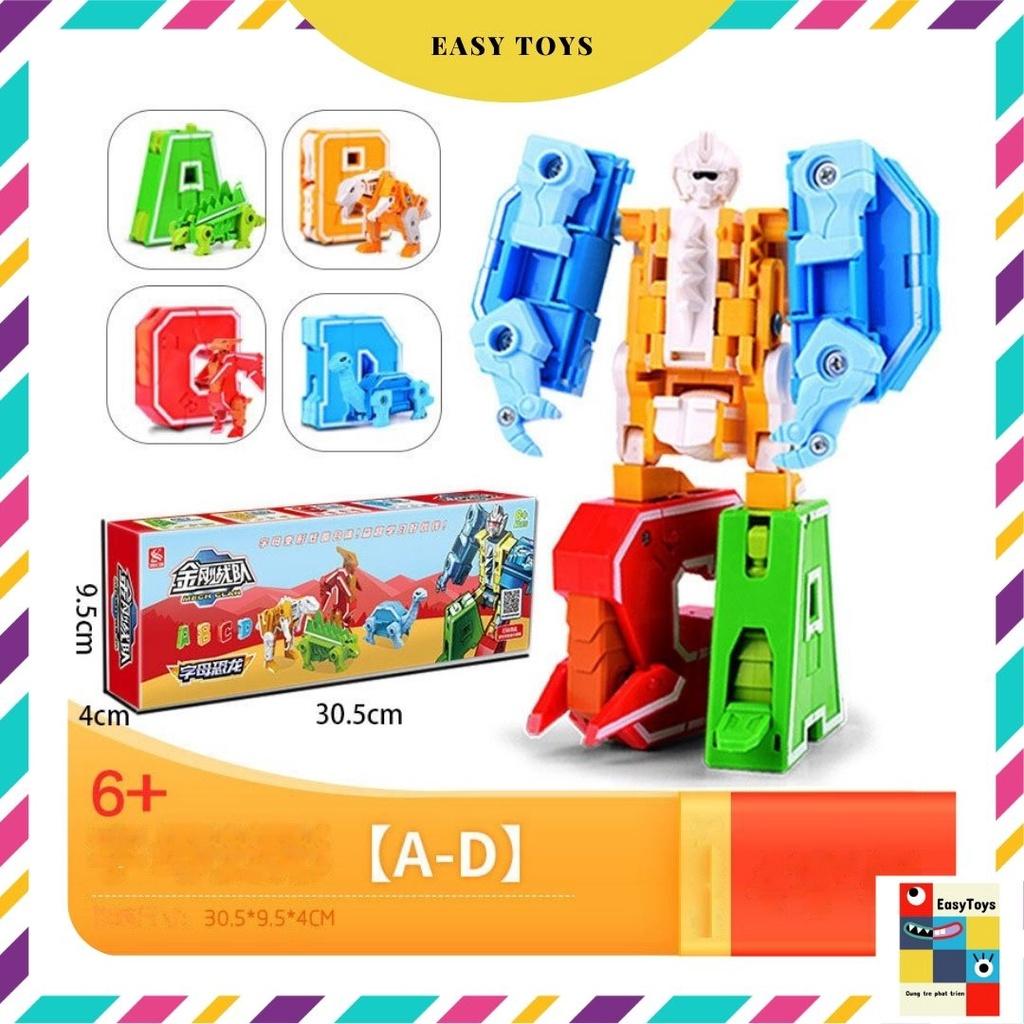 Bảng Chữ Cái Lắp Ghép Robot EASYTOYS Sáng Tạo Bộ 26 Chữ Cái Biến hình Robot
