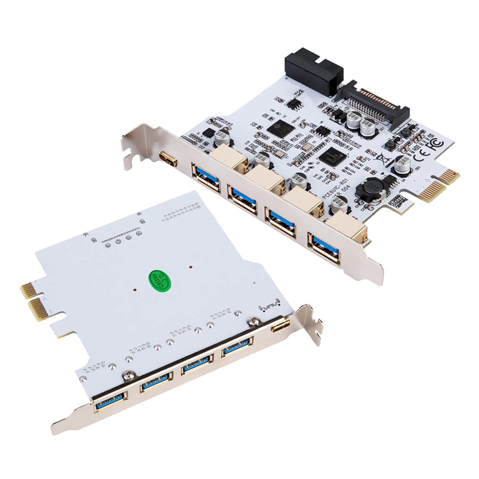 PCIe to USB 3.2 Card USB3.0 Type-A type c Ports Connector Converter pci