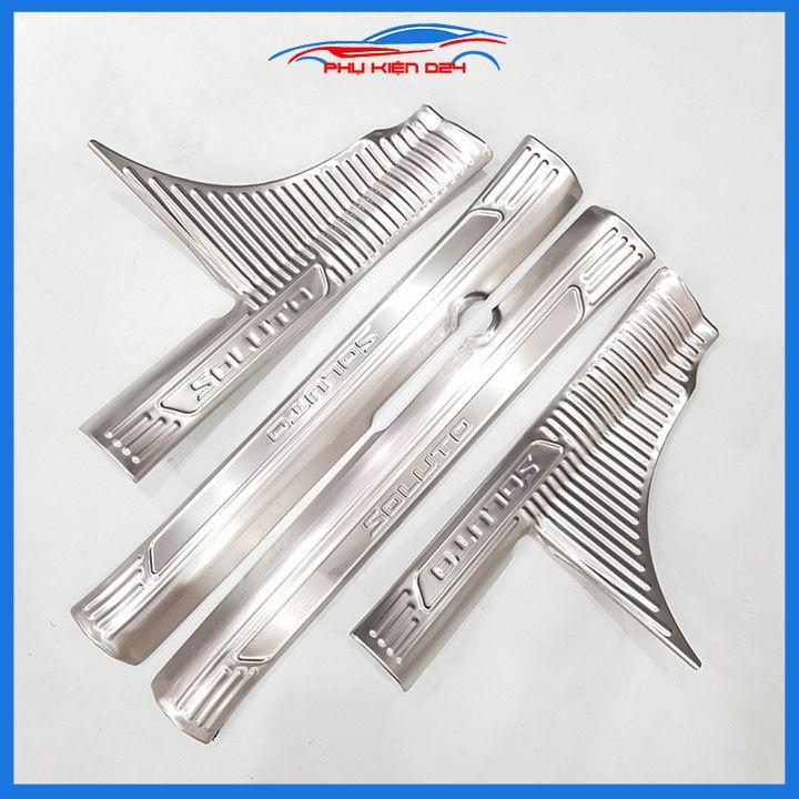 Bộ nẹp bước chân inox ô tô Kia Soluto 2018-2019-2020-2021-2022 chống trầy làm đẹp ô tô