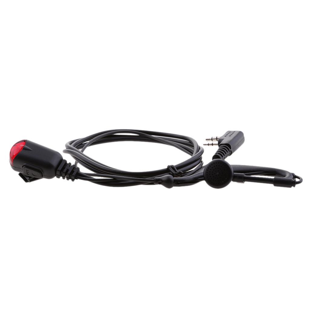 LED Ear-Hook Earpiece Earphone Microphone For Walkie Talkie Two Way Radio
