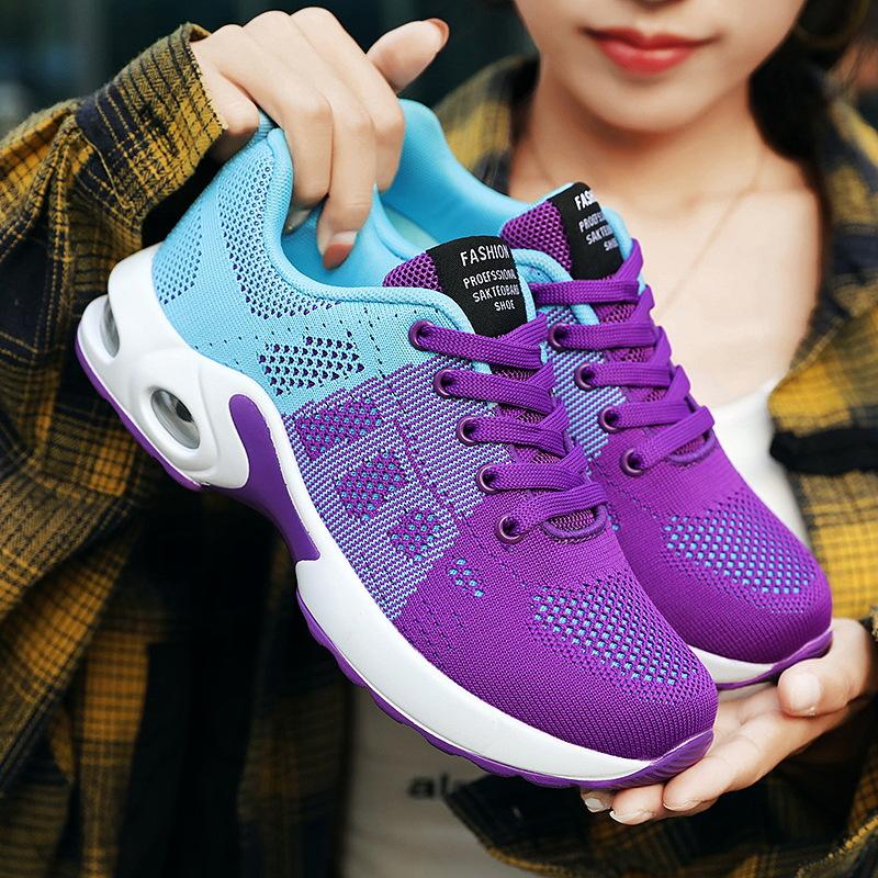 Giày thể thao dành cho phụ nữ Giày sneakers Ladies Ladies Mùa đông Căn hộ chạy giày thoải mái Người phụ nữ Đào tạo toàn diện Sho Colour: blue pink Shoe Size: 38