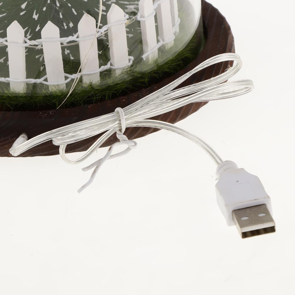 Christmas LED USB Night Light Xmas Tree Glass