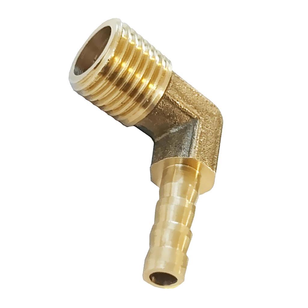 2 pcs 1/4'' BSP to 8mm +2 pcs 1/8'' BSP to 8mm Brass Male Elbow Hose Fittings