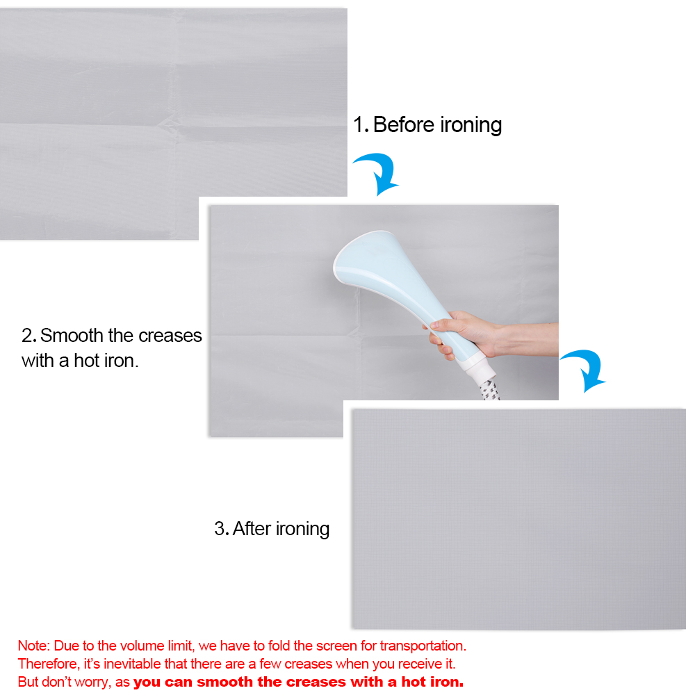 Màn Hình Máy Chiếu PVC Không Khung Chéo Di Động 79 Inch HD 4: 3 Có Thể Gập Lại Treo Tường