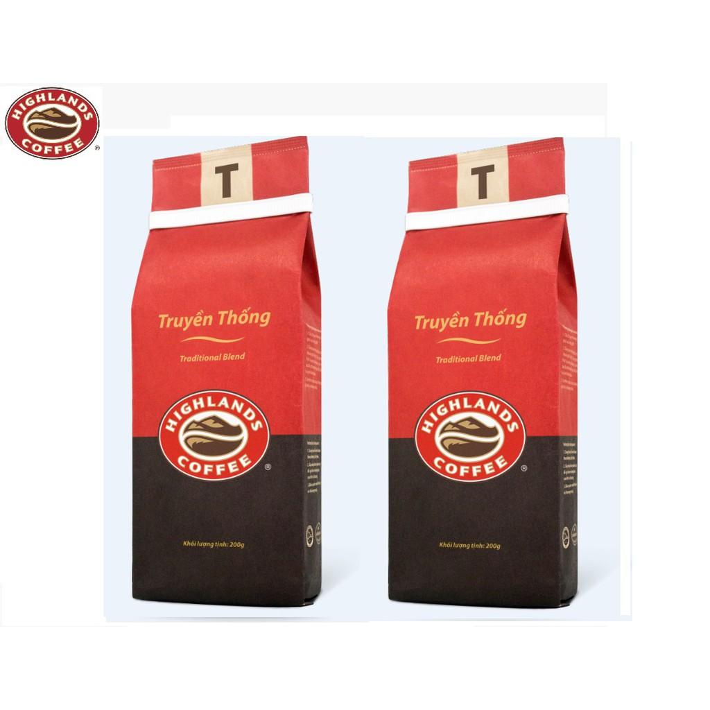 Mua 3 gói tặng 1gói Cà phê Rang xay Truyền thống Highlands Coffee 200g