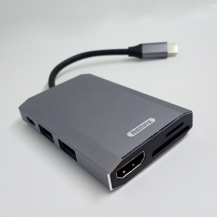 Hub chuyển đổi Remax RU-U30 6 in 1 cổng Type C ra USB 3.0 + HDMI + Đầu đọc thẻ nhớ - Hàng nhập khẩu