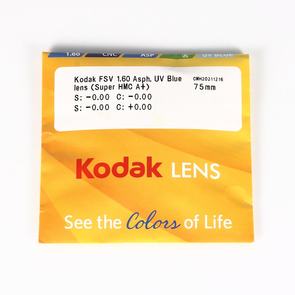 Tròng kính chống ánh sáng xanh Kodak FSV 1.60 Asph UV Blue chính hãng