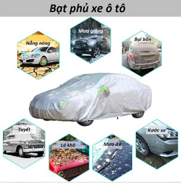 Bạt Phủ xe ô tô huyndai accent áo trùm che phủ xe hơi nhôm bạc 4 chỗ đến 7 chỗ BPX