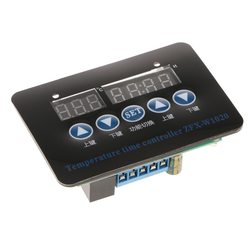 Dual Stage Digital Temperature Time Controler Switch 1 Relay DC 12V 24V 220V