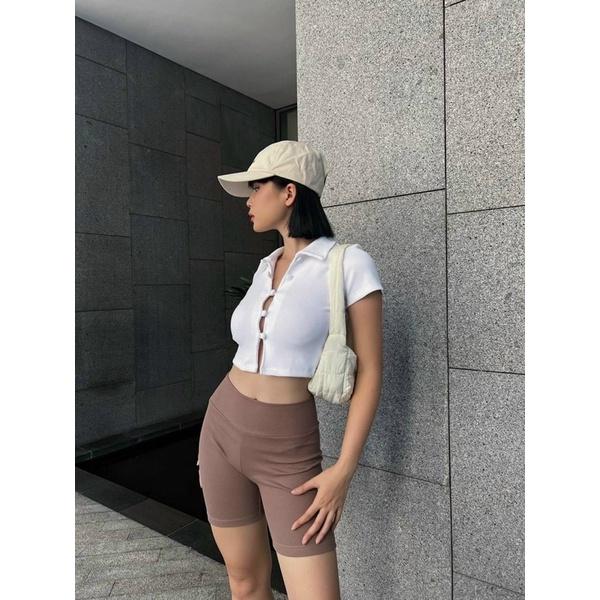 Sét 3 quần legging đùi tăm 3 màu , quần legging chất cotton tăm , quần đùi, quần ngố