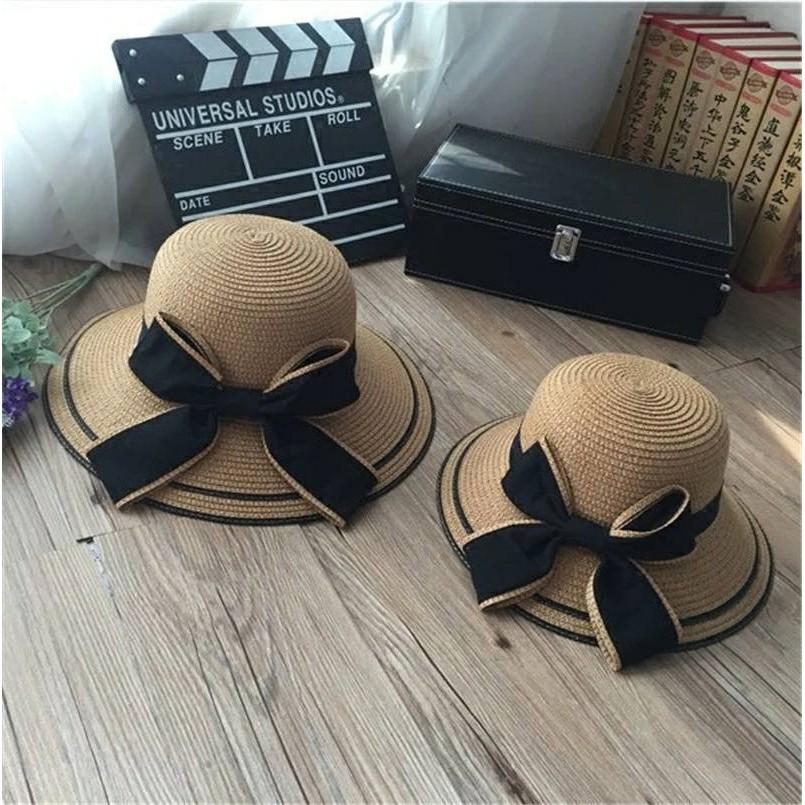 Mũ cói nơ đẹp bé