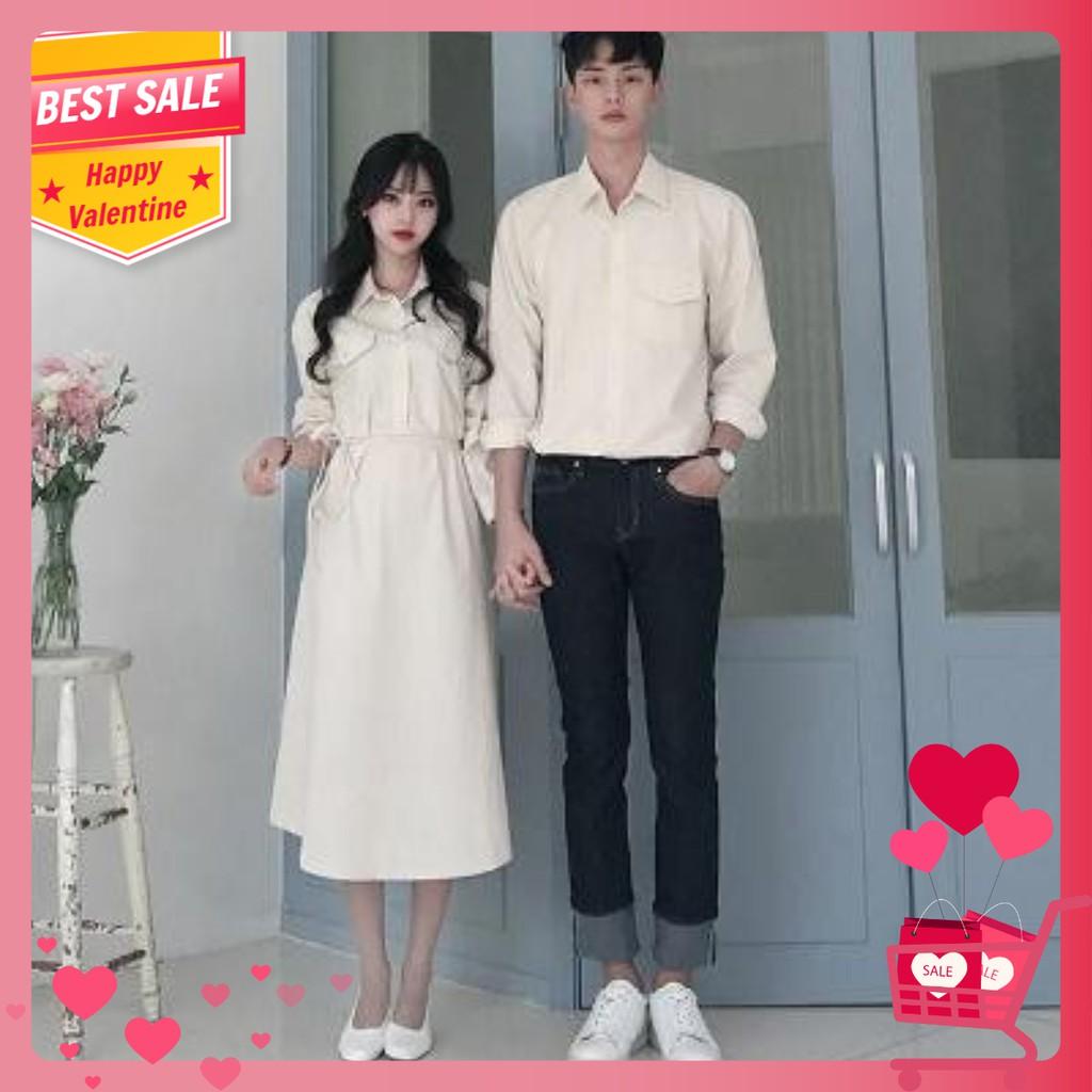 Áo đôi nam nữ Set đồ đôi váy và sơ mi caro màu xanh thời trang Couple Hàn  Quốc đẹp AV28  Lazadavn