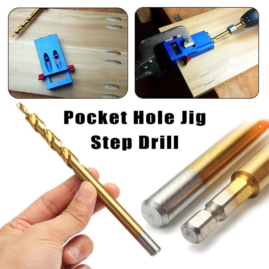 3/8'' 9.5mm Pocket Hole Jig Step Drill Woodworking Joinery For Wood Drilling
