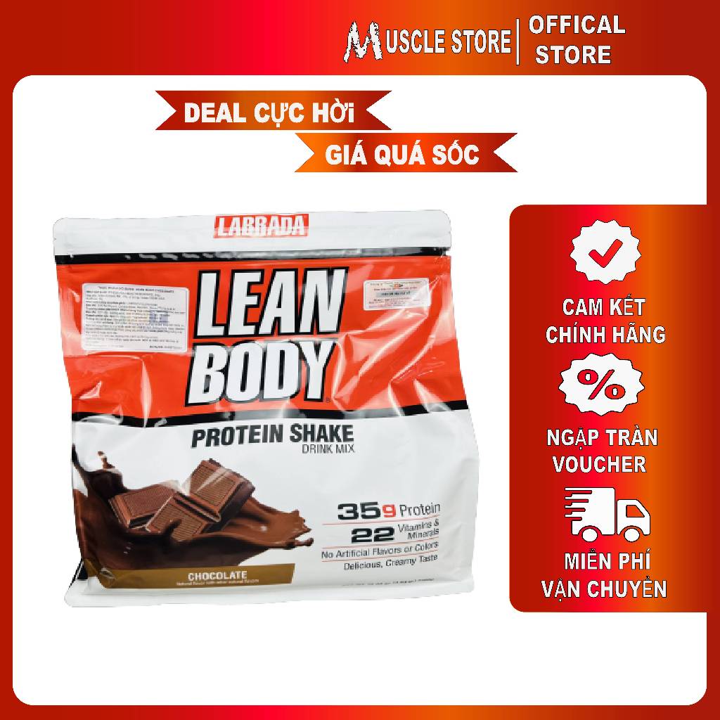 Chính Hãng Labrada Lean Body, Sữa Thay Thế Bữa Ăn Tiện Lợi, Bổ Sung 35G Protein, Vitamin Khoáng Chất Thiết Yếu, Tăng Cơ Nạc, Đốt Mỡ - Chocolate - Không Quà Tặng
