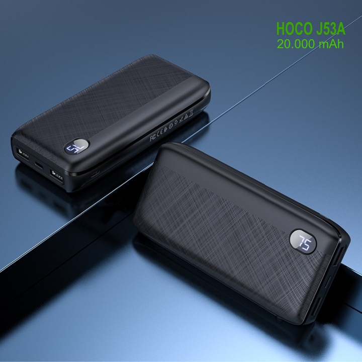 Pin dự phòng 20000 mAh 2 cổng sạc nhỏ gọn sang trọng HOCO J53AC - Hàng chính hãng