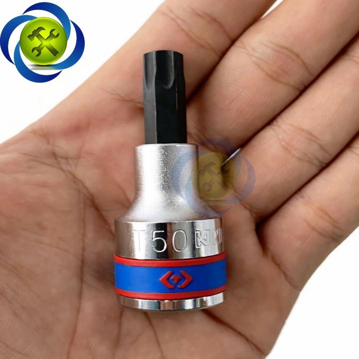 Đầu tuýp sao T50 1/2 Kingtony 402350 dài 60mm trắng đen