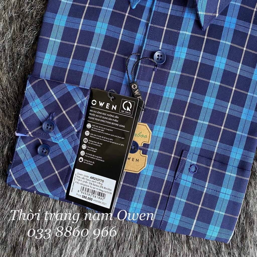 OWEN - Áo sơ mi dài tay Owen Regular fit kẻ ca rô chất sợi tre 23377