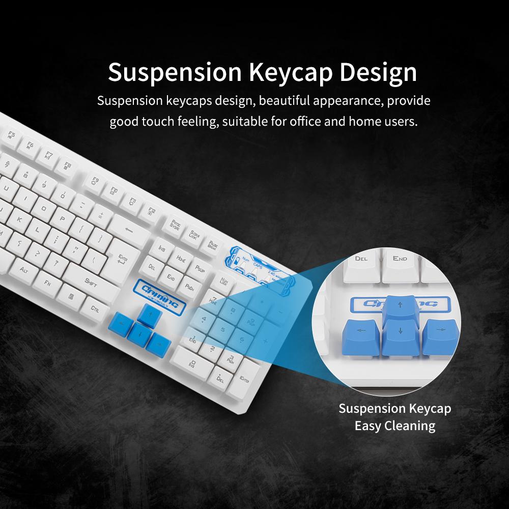 2.4G Wireless Keyboard and Optical Mouse Combo Suspended Keycap Adjustable Holder 3D Mouse for Office Work Game