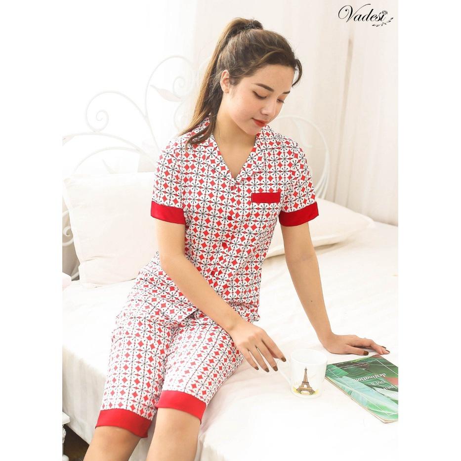 Bộ Đồ Ngủ Pijama Lửng Nữ Họa Tiết Đẹp Chất Lụa Cao Cấp Thoáng Mềm, Thấm Hút Co Giãn Nhẹ - Vadesi