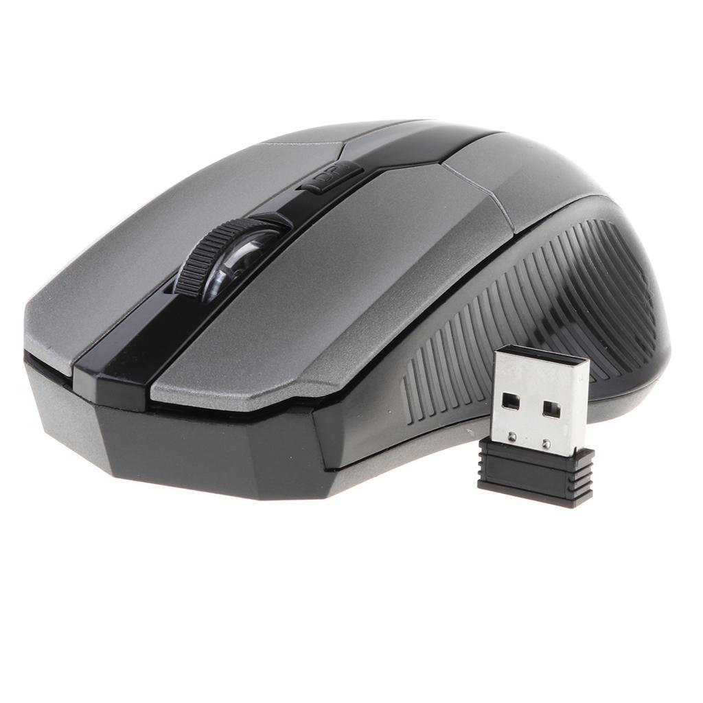 Ergonomic Bluetooth 4.0 Cordless Optical Mouse 2.4G for Desktop Laptop-Black