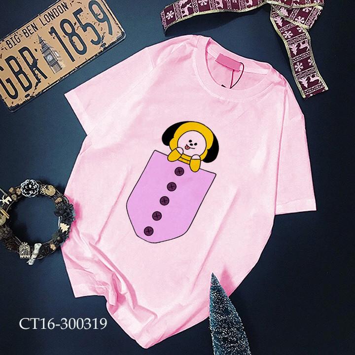 ÁO THUN BT21 CHIMMY TRONG TÚI DỄ THƯƠNG BTS ARMY