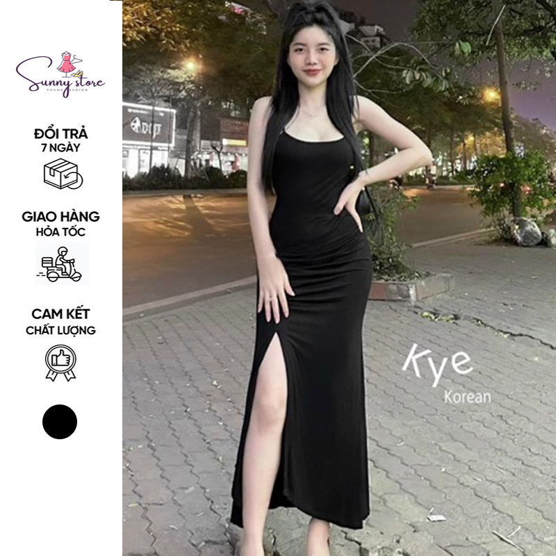 Đầm Body 2 Dây Xẻ Tà (LV158)