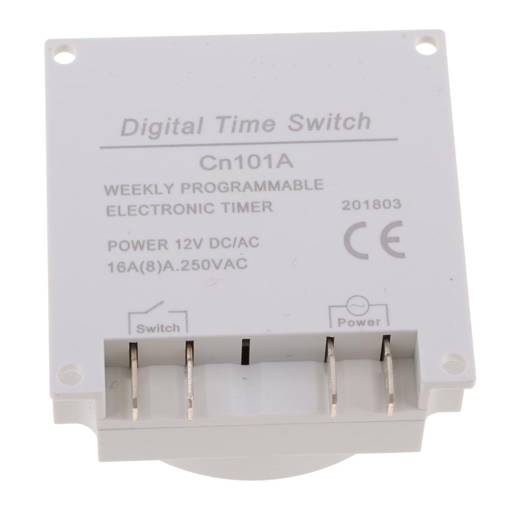 Liquid Crystal Display Digital Programmable Power Timer Switch Relay DC 12V