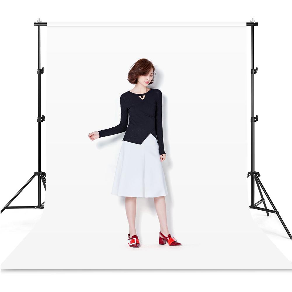 Studio Photography Backdrop Kit with 2 * 3m/6.6 * 10ft Metal Stand Bracket + 3pcs 1.6 * 3m/5.2 * 10ft Backdrops