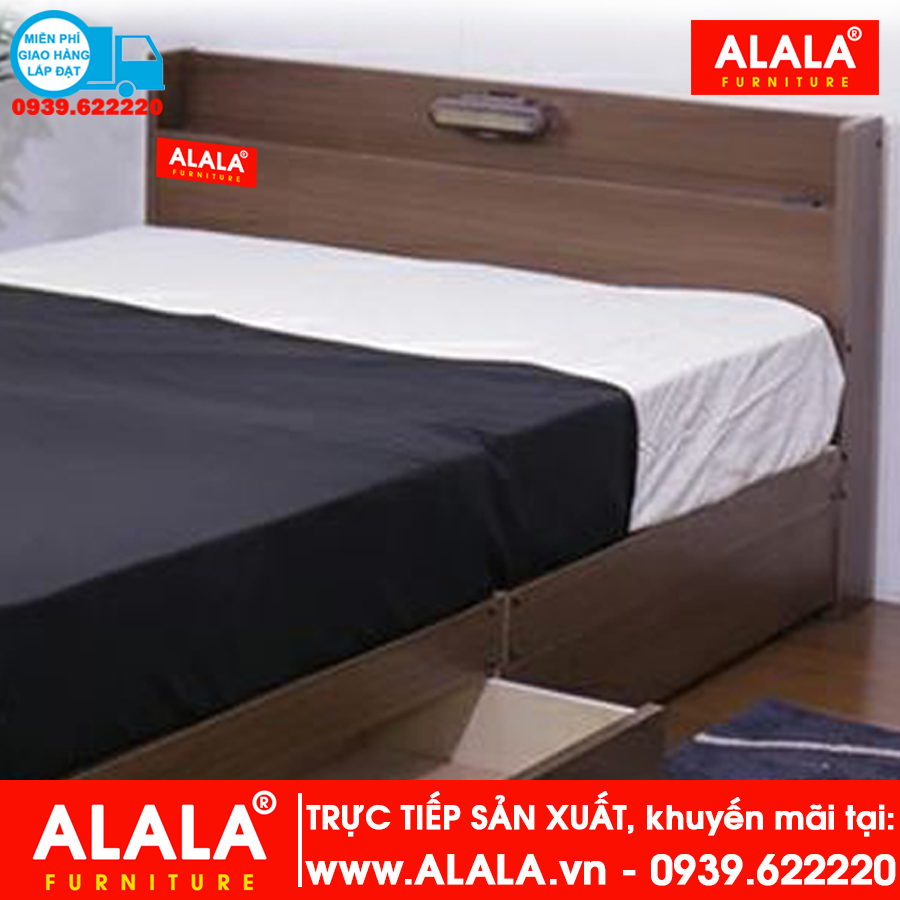 Giường ngủ ALALA31 (1m6x2m) gỗ HMR chống nước - www.ALALA.vn® - Za.lo: 0939.622220