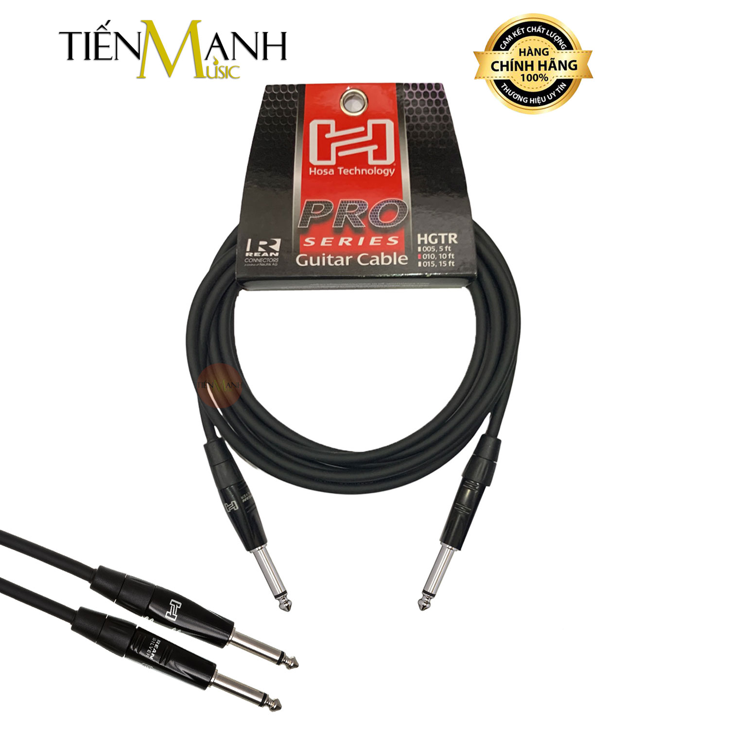 Dây Cáp Guitar Hosa Pro Rean by Neutrik 2 Đầu 6ly TS Mono Dài 3m, 6m, 7.5m HGTR-010, HGTR-025, HGTR-010R, HGTR-020R Cable Hàng Chính Hãng