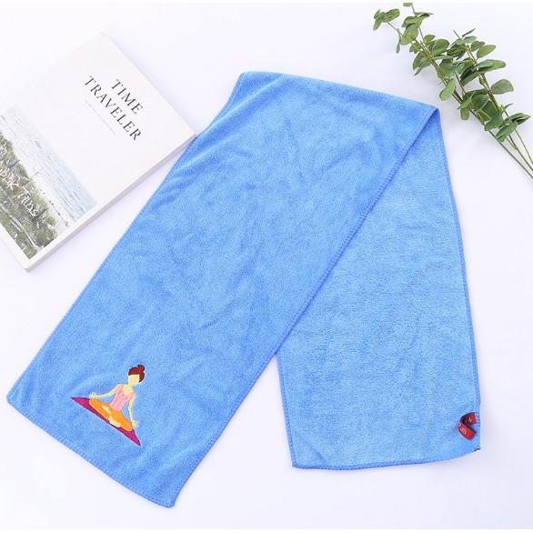 Khăn cotton thể thao lau thấm mồ hôi thêu hình cô gái tập yoga