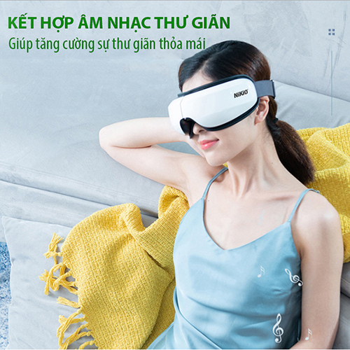 Máy Massage Mắt Nikio NK-116 - Công Nghệ Mát Xa Hiện Đại, Xoa Bóp Túi Khí, Rung Và Nhiệt Sưởi - Hỗ Trợ Giảm Mỏi Mắt, Cải Thiện Thị Lực - Tích Hợp Bluetooth Nghe Nhạc Thư Giãn, Giảm Stress Cải Thiện Giấc Ngủ