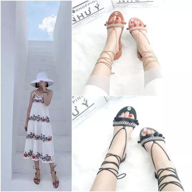 Sandal cột dây thổ cẩm