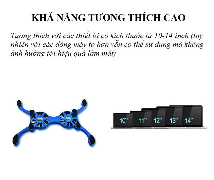 Quạt tản nhiệt USB Mini hình bạch tuộc cho Laptop 7"-15"