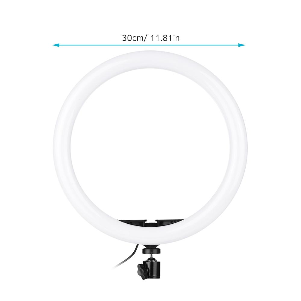Đèn LED vòng video 30cm / 12 inch 5600-8200K 3 màu với giá đỡ kẹp điện thoại để phát trực tiếp video