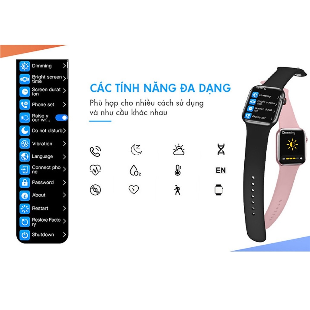 Đồng Hồ Thông Minh Đa Năng Smart Watch HW22 Pro - Thiết Kế Tinh Tế Cho Cả Nam Và Nữ, Đầy Đủ Các Chức Năng Nghe Gọi, Nhận Thông Báo, Theo Dõi Vận Động, Sức Khỏe - Nhiều Màu