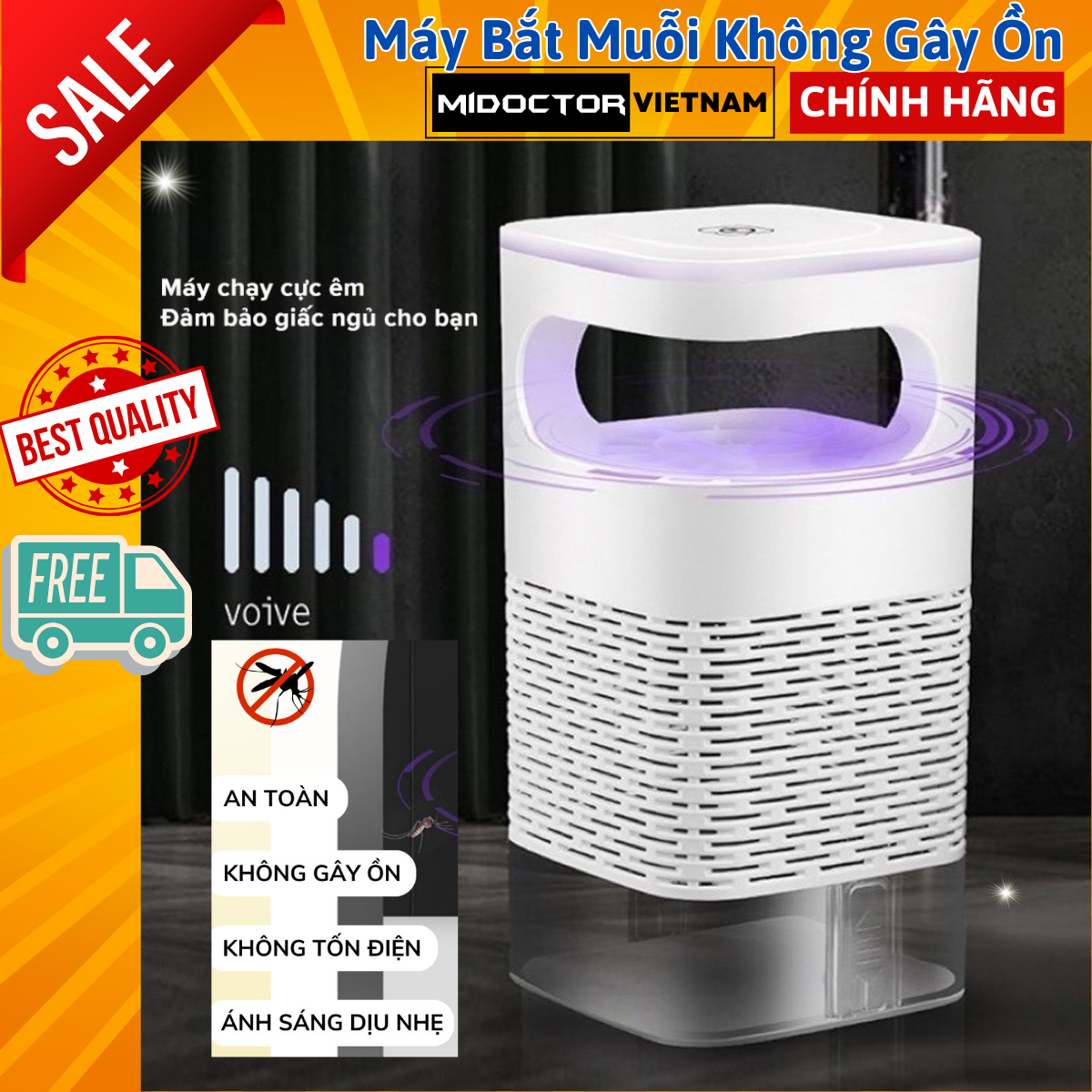 Đèn Bắt Muỗi – Máy Bắt Muỗi Diệt Côn Trùng Thông Minh Kiêm Đèn Ngủ Có Cổng Cắm USB - BM01 chính hãng miDoctor