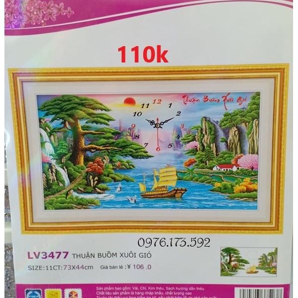 Tranh thêu chữ thập Thuận buồm xuôi gió LV3477-73x44cm