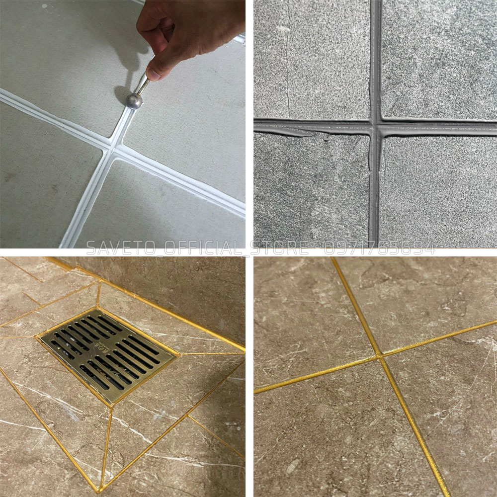 Bộ keo chà ron Saveto 2 thành phần súng trợ lực cao cấp - dùng để thi công keo ron gạch Saveto sàn nhà, nhà tắm, gạch đá ốp lát.