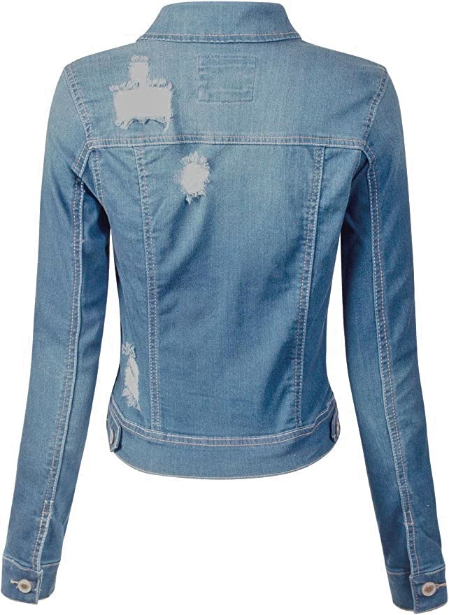 Khoác jeans Cropped denim jacket W/x Jeans dành cho Nữ. Chất jeans mềm, co giãn thoải mái. Wax jean nhạt, k nón